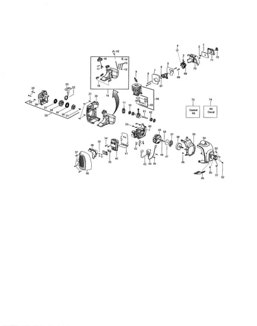 Cylinder/muffler/fuel tank
