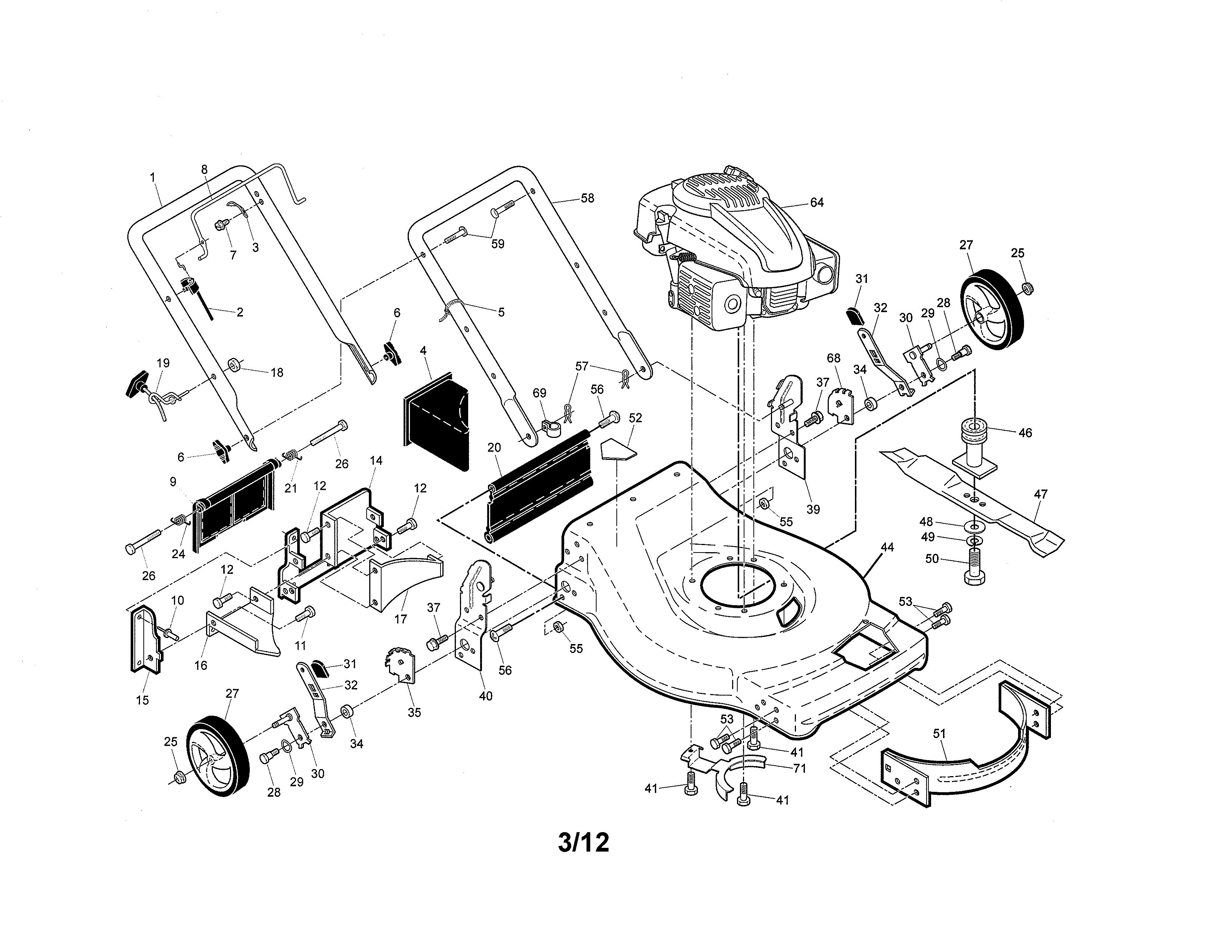 Engine/housing/handle