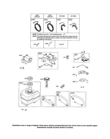Alternator/fuel tank