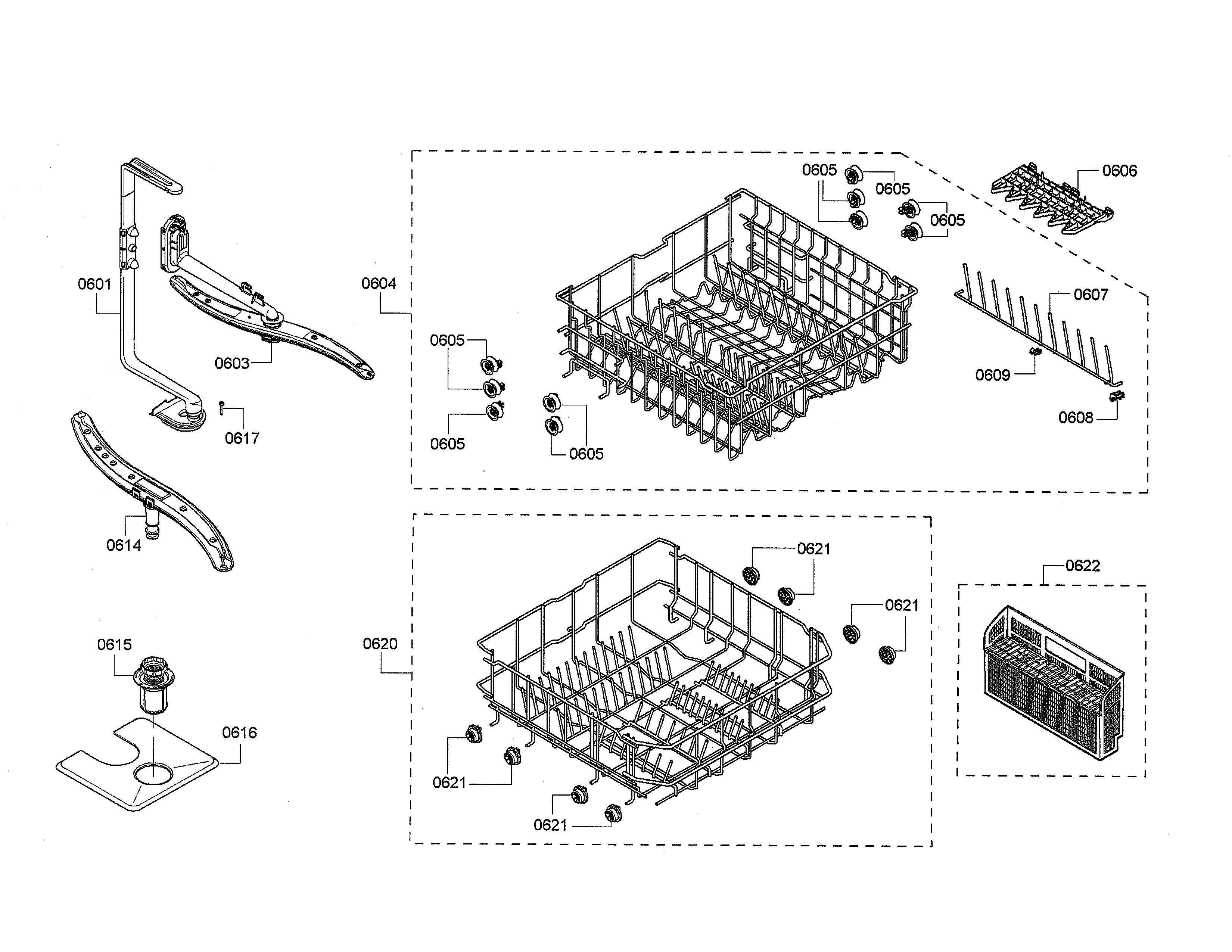 Racks/spray arm