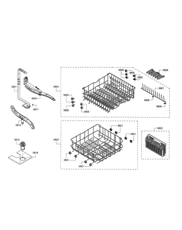 Racks/spray arm