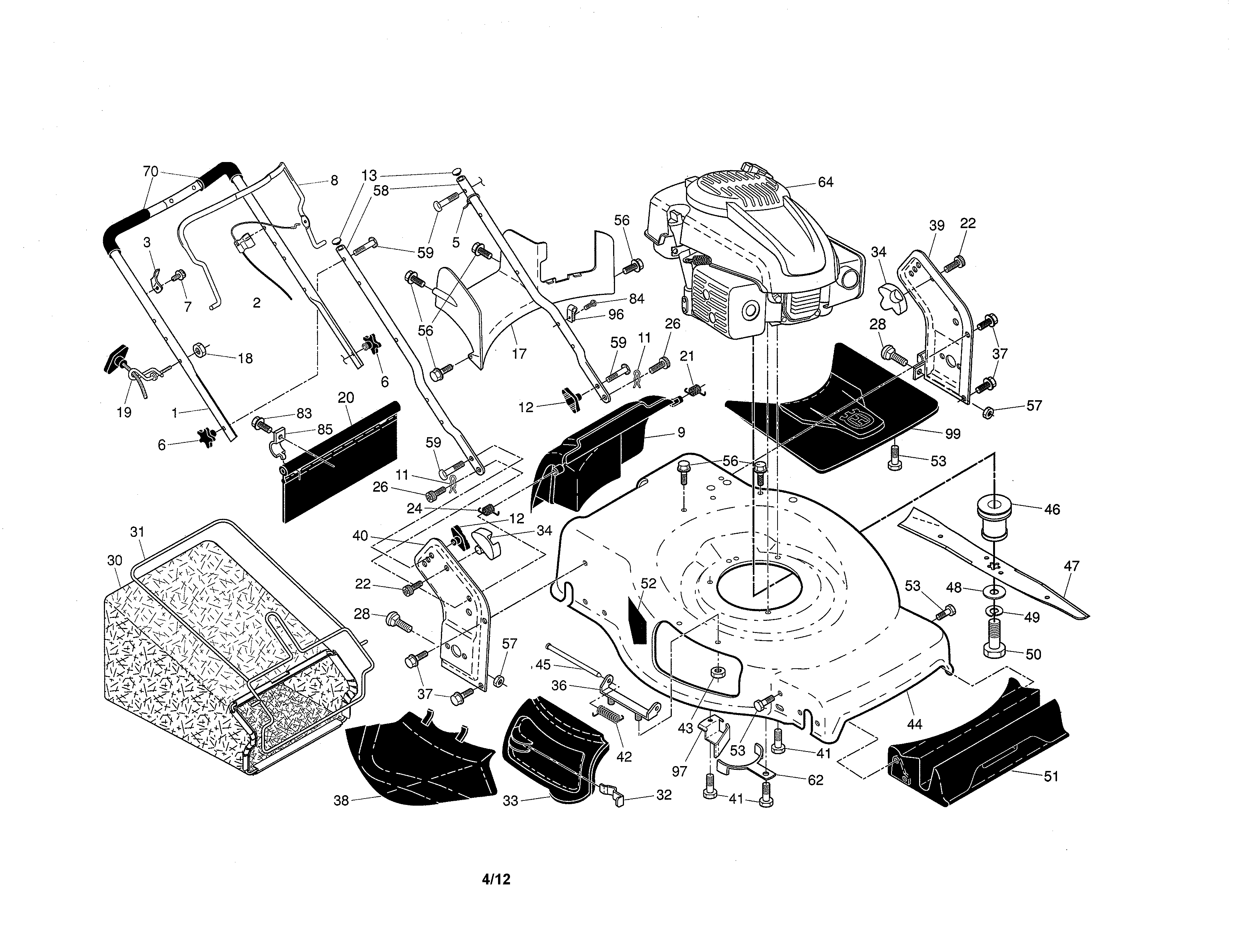 Engine/housing/handle