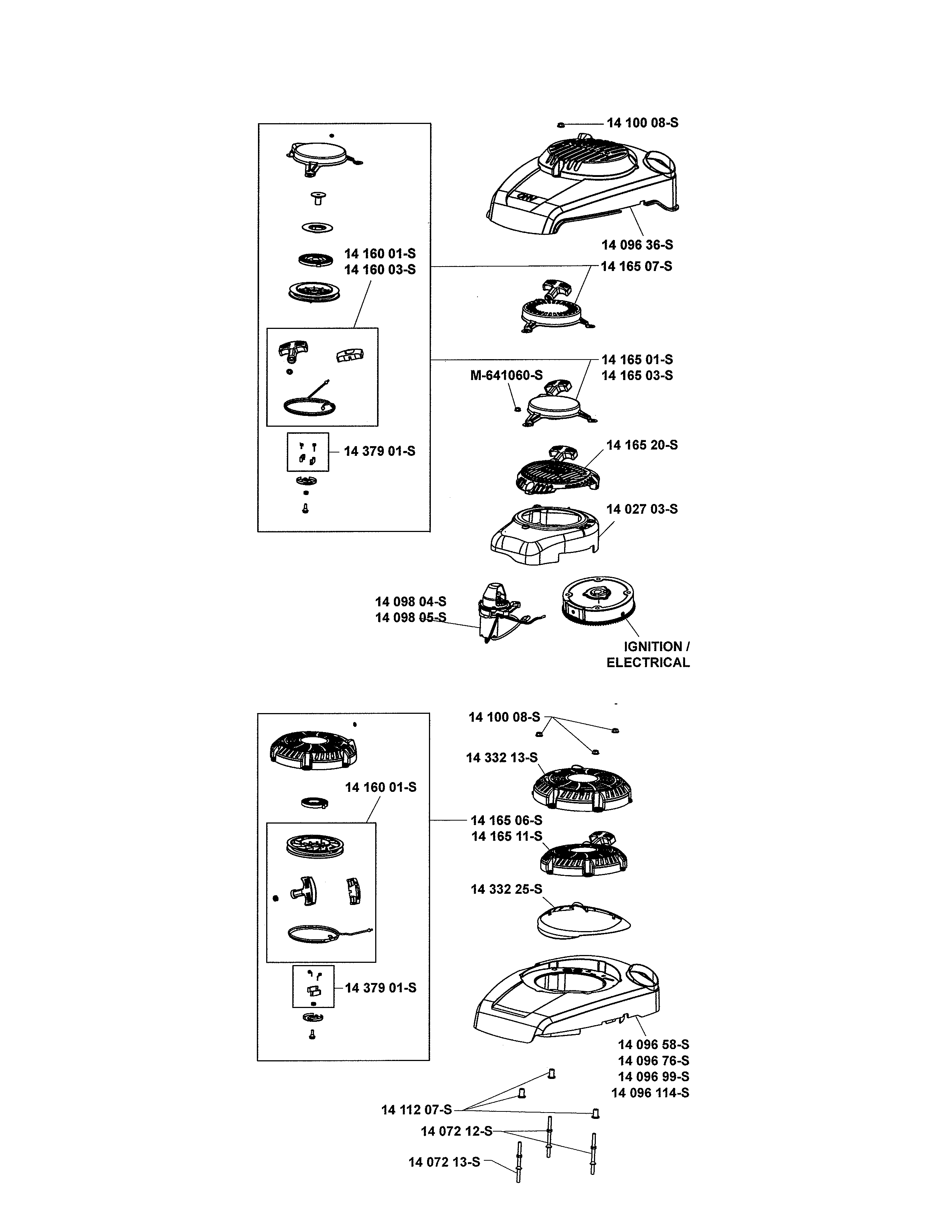 STARTING SYSTEM/BLOWER HOUSING/BAFFLES