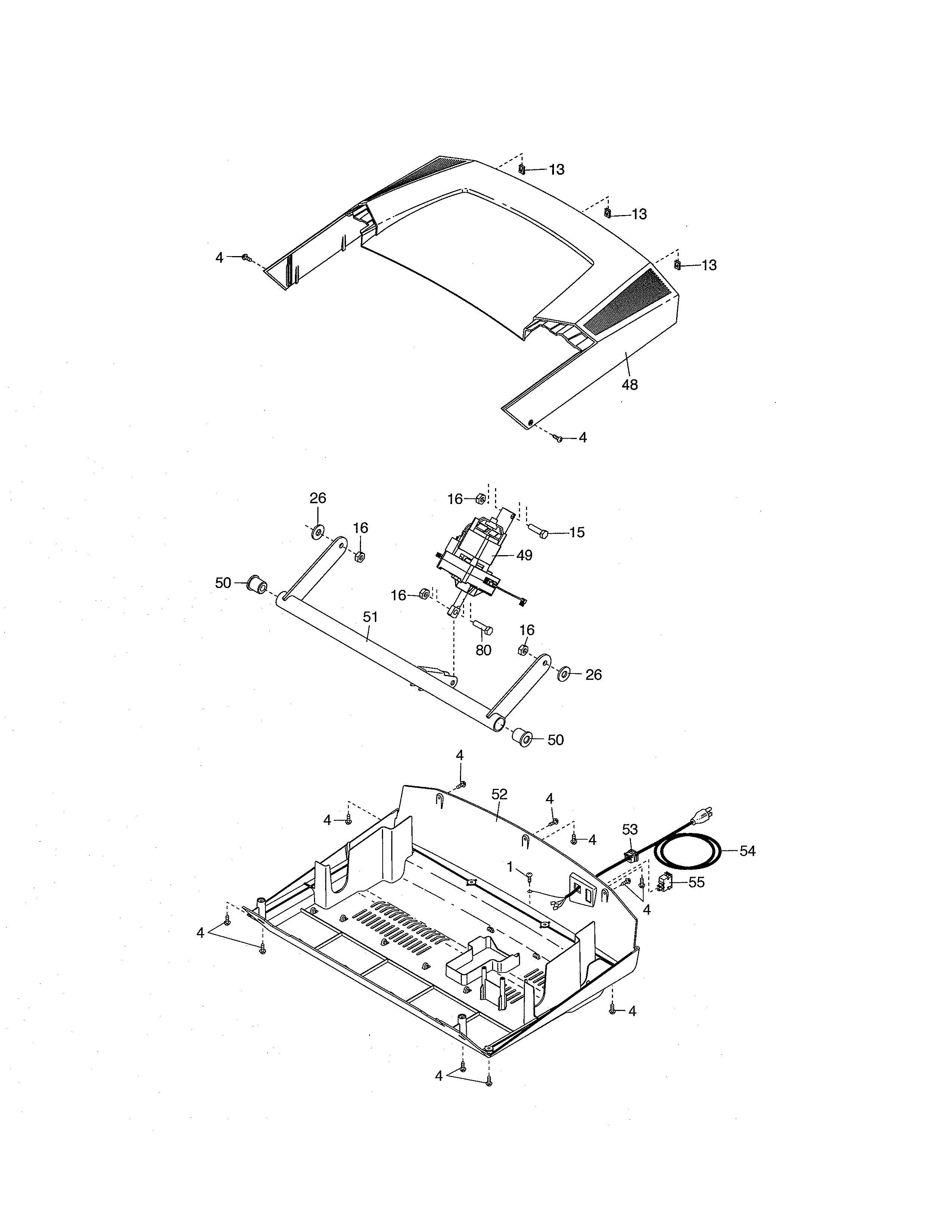 Hood/incline motor