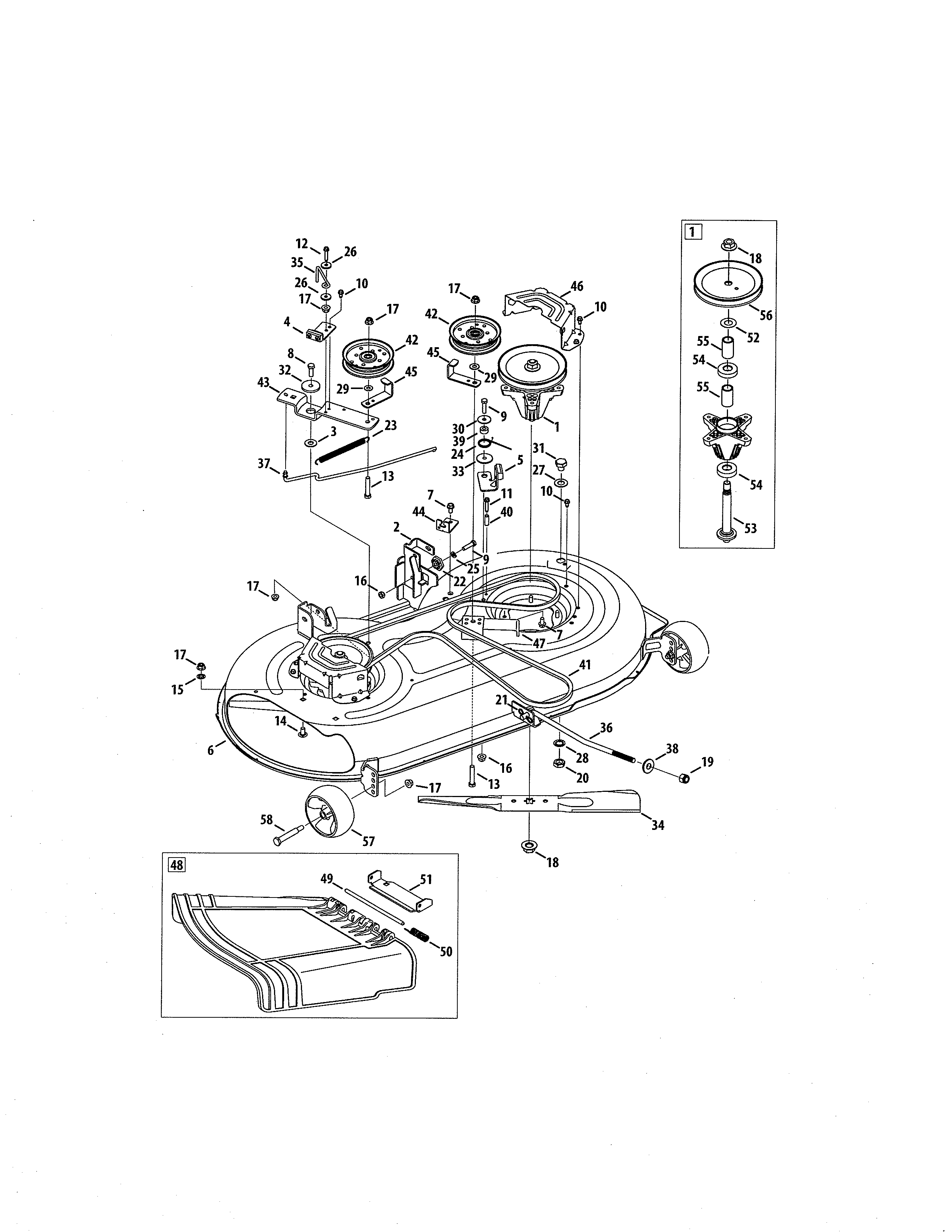 Deck/spindle pulley