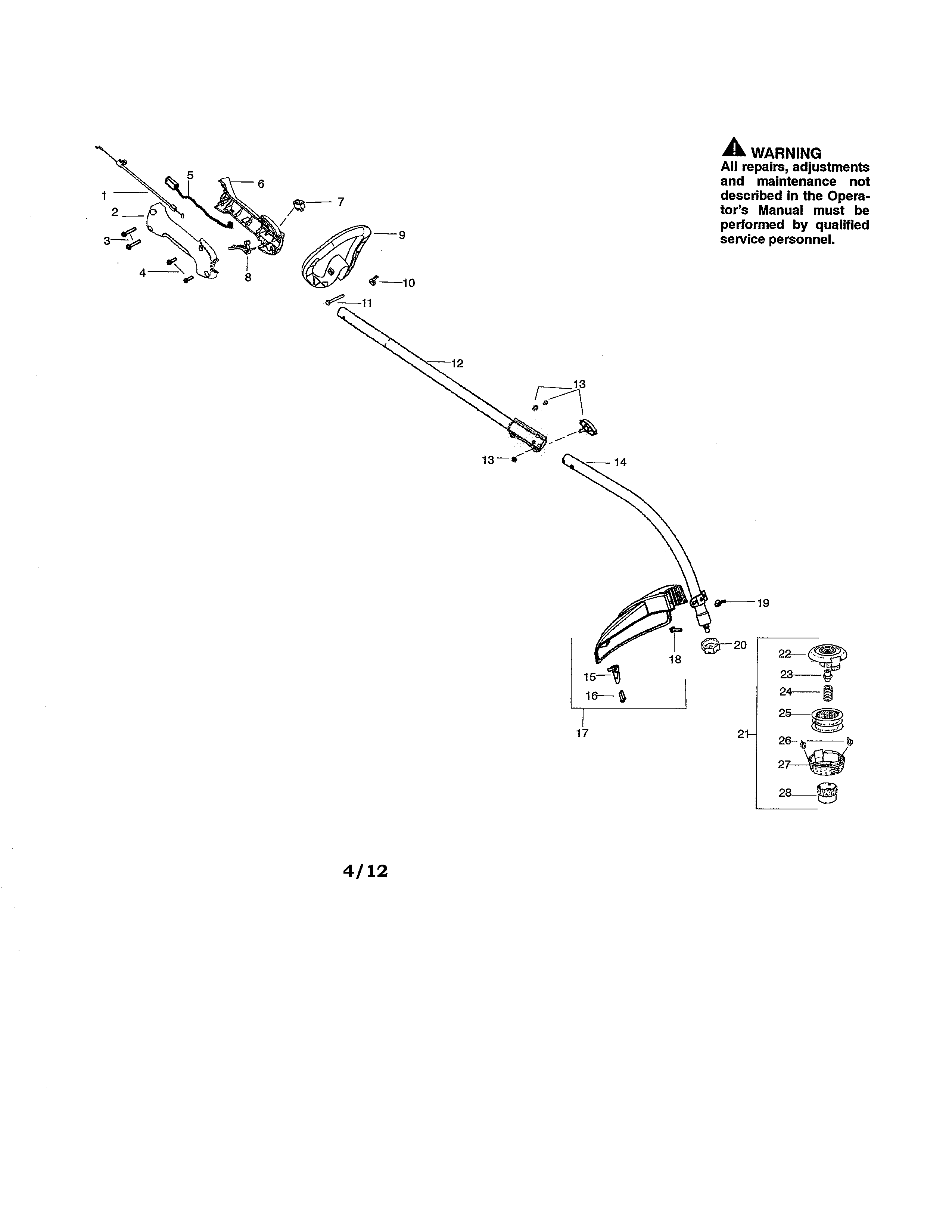 Drive shaft/shield/handle
