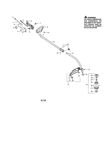 Drive shaft/shield/handle
