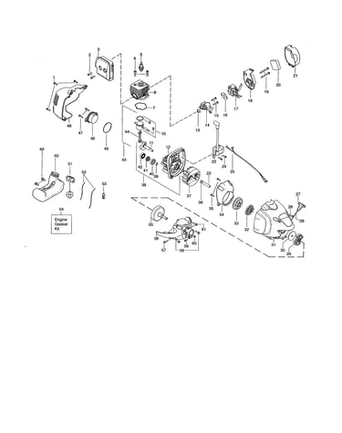 Cylinder/fuel tank/crankcase