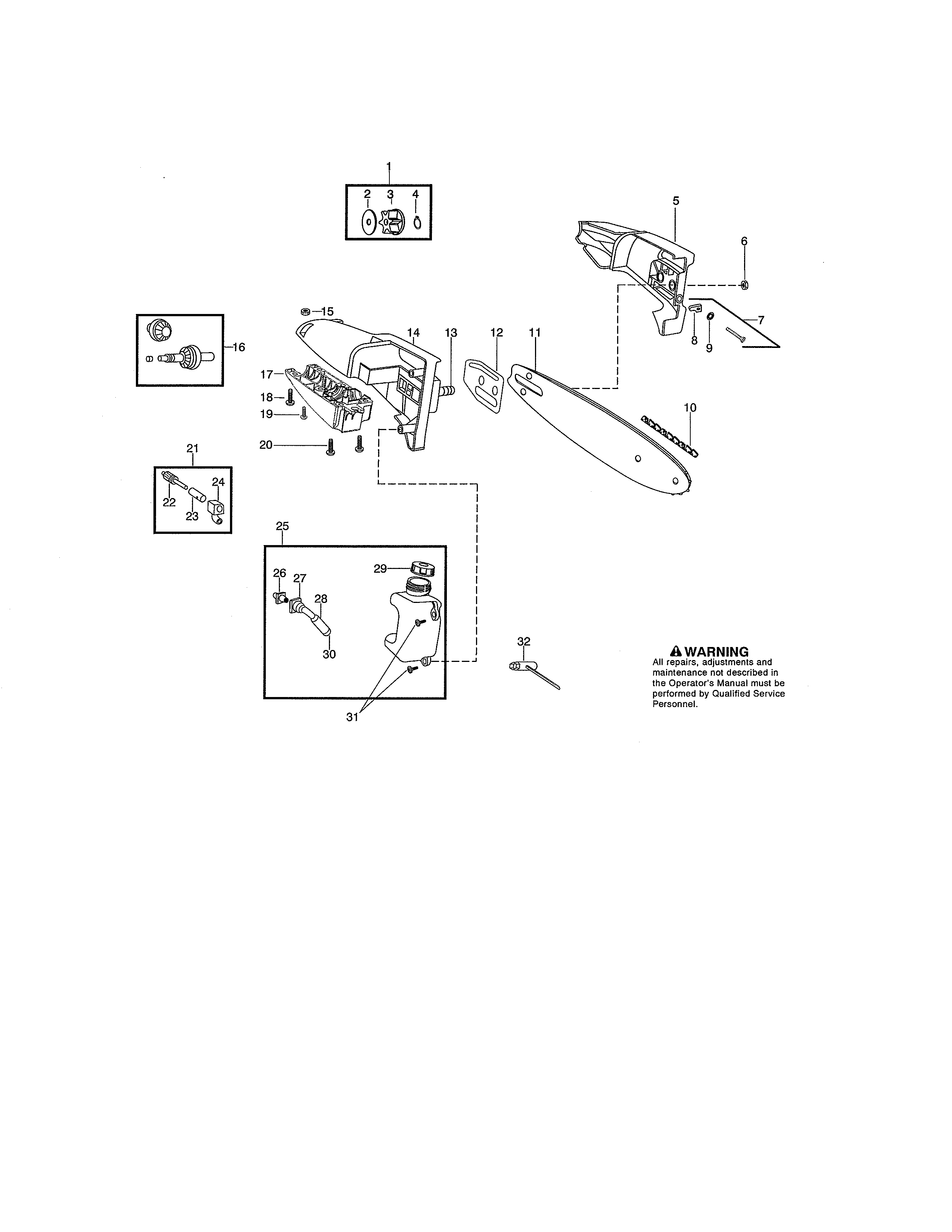 Oil tank/gear/sprocket