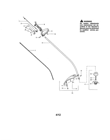 Drive shaft/handle/shield