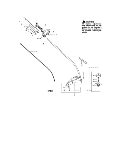Drive shaft/handle/shield