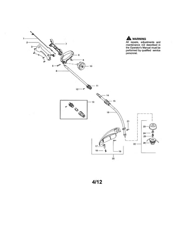 Handle/drive shaft/shield