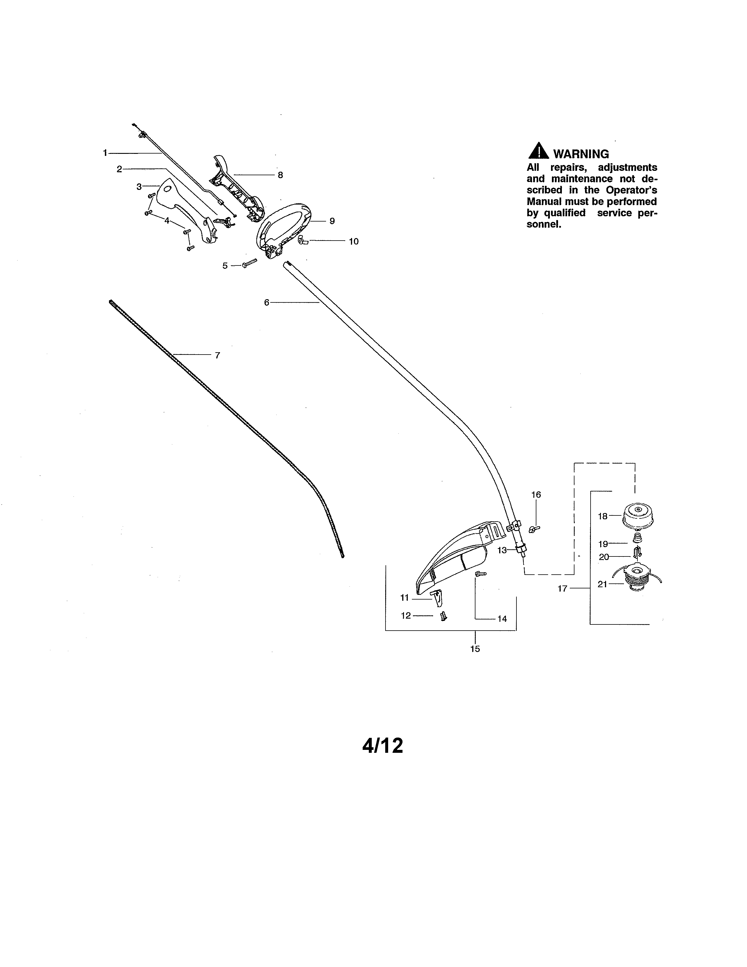 Drive shaft/handle/shield