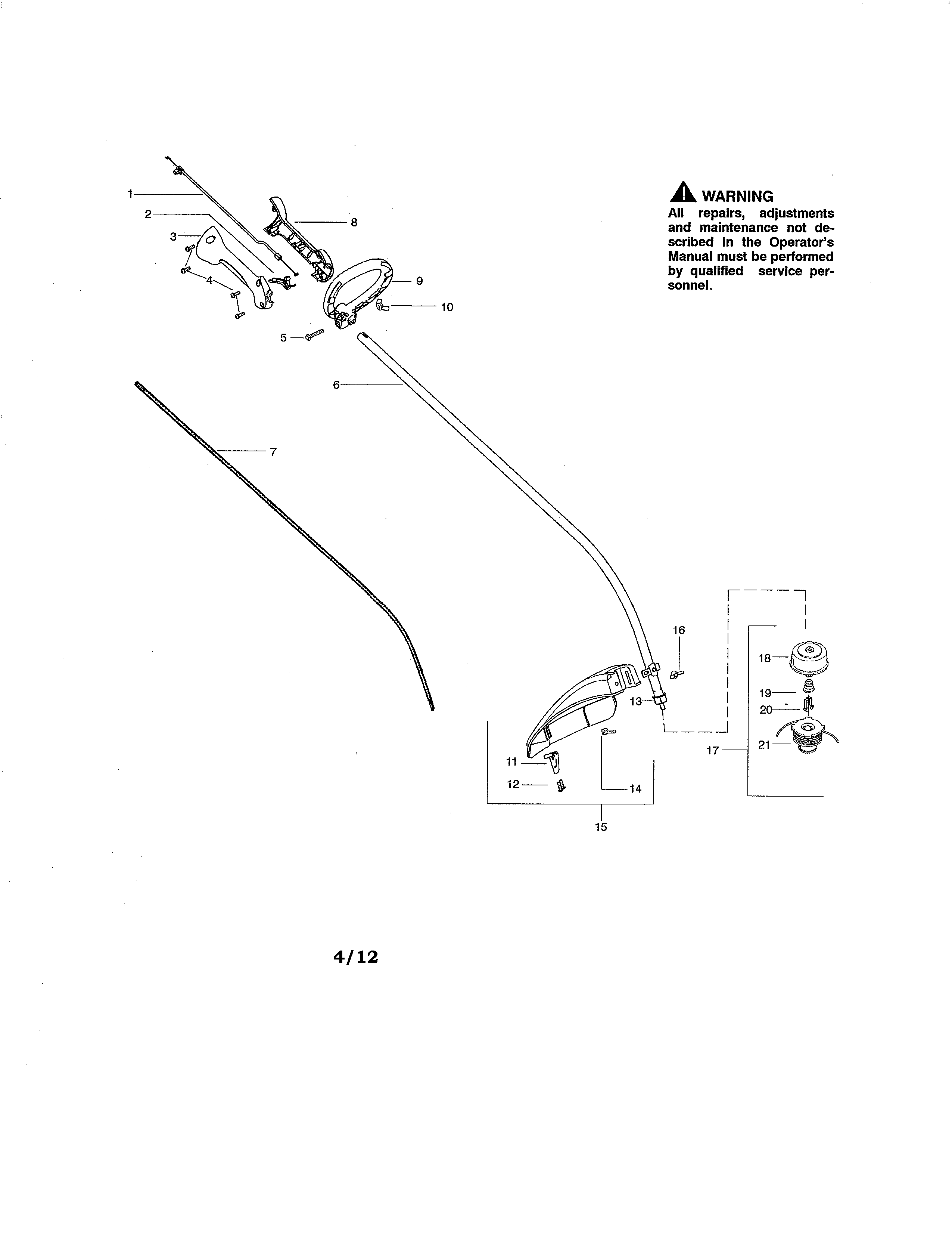 Drive shaft/handle/shield