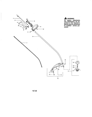 Drive shaft/handle/shield