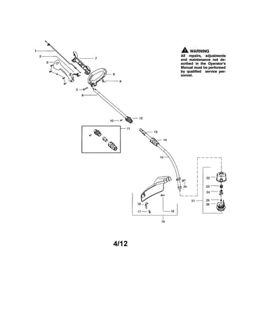 Drive shaft/shield/handle