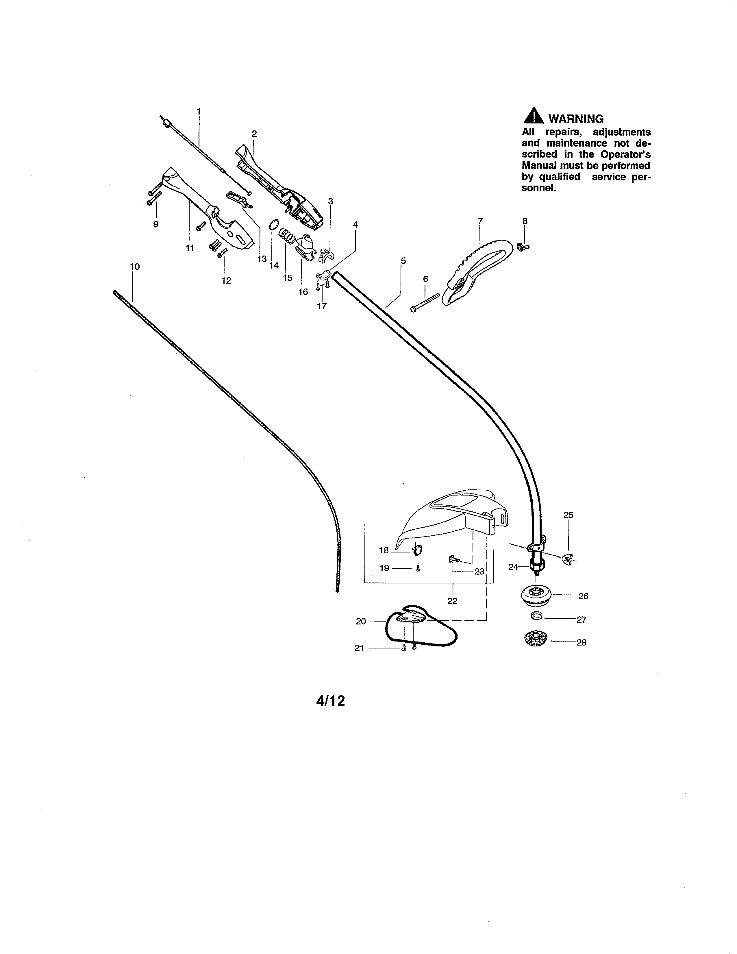 Drive shaft/handle/shield