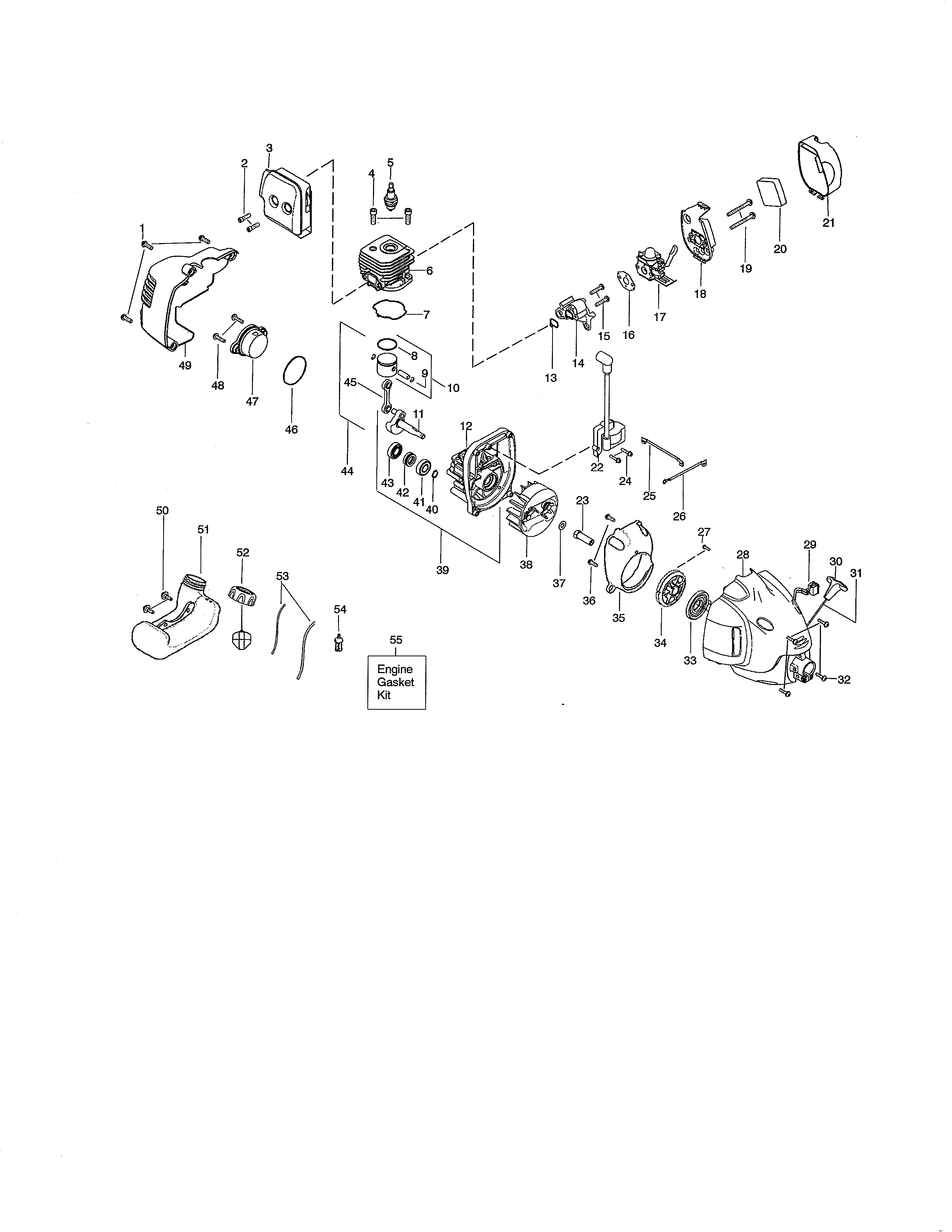 CYLINDER/CRANKCASE/FUEL TANK