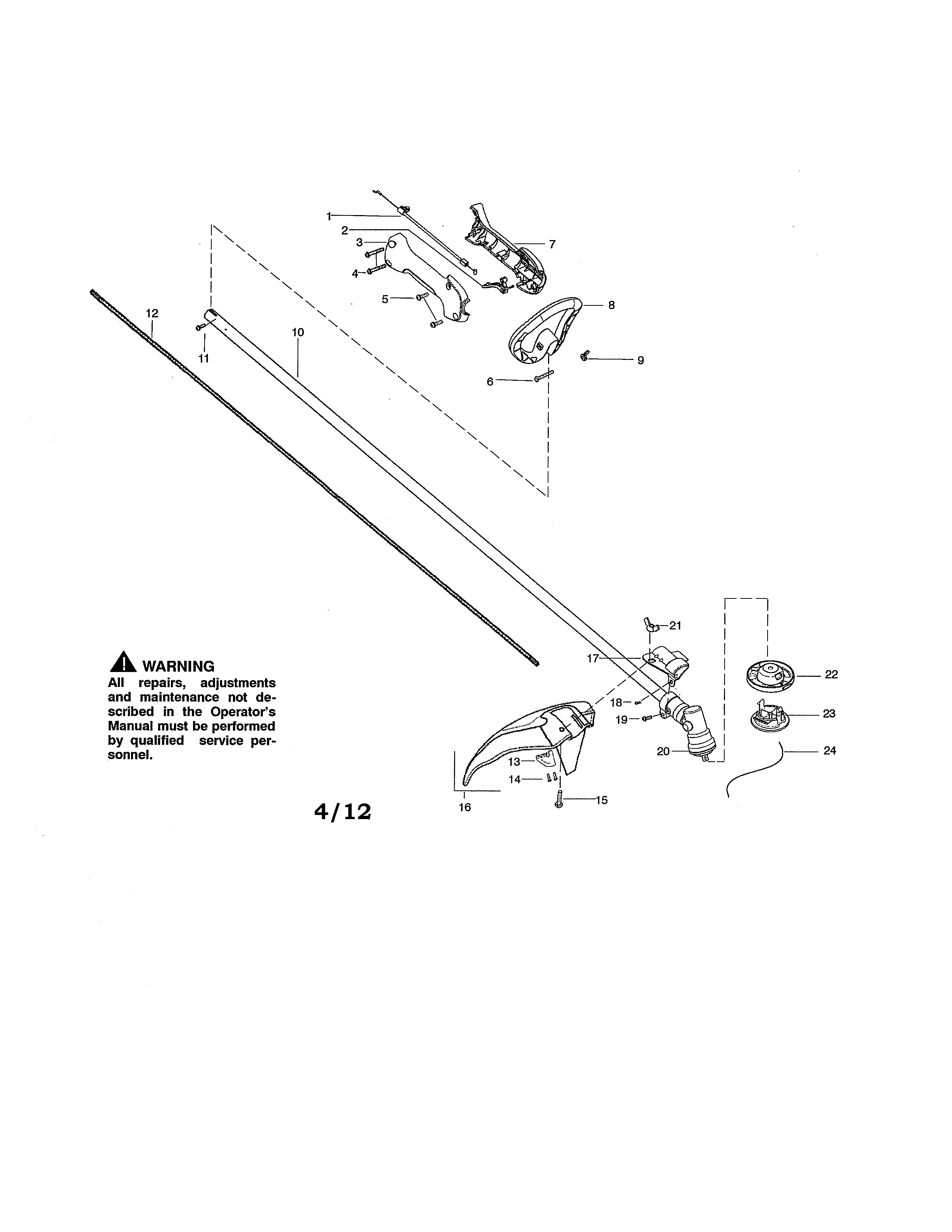 Drive shaft/shield/handle