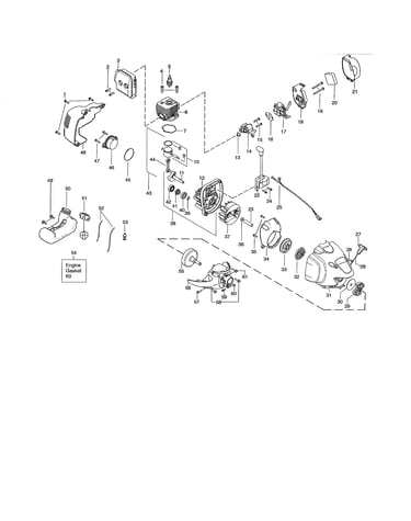 Fuel tank/cylinder/crankcase