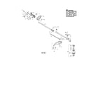 Poulan PP125 TYPE 3 drive shaft/handle/shield diagram