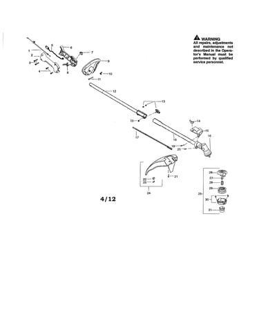 Drive shaft/handle/shield