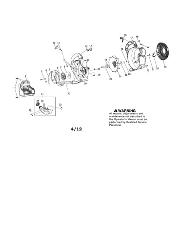 Scroll/impeller/handle