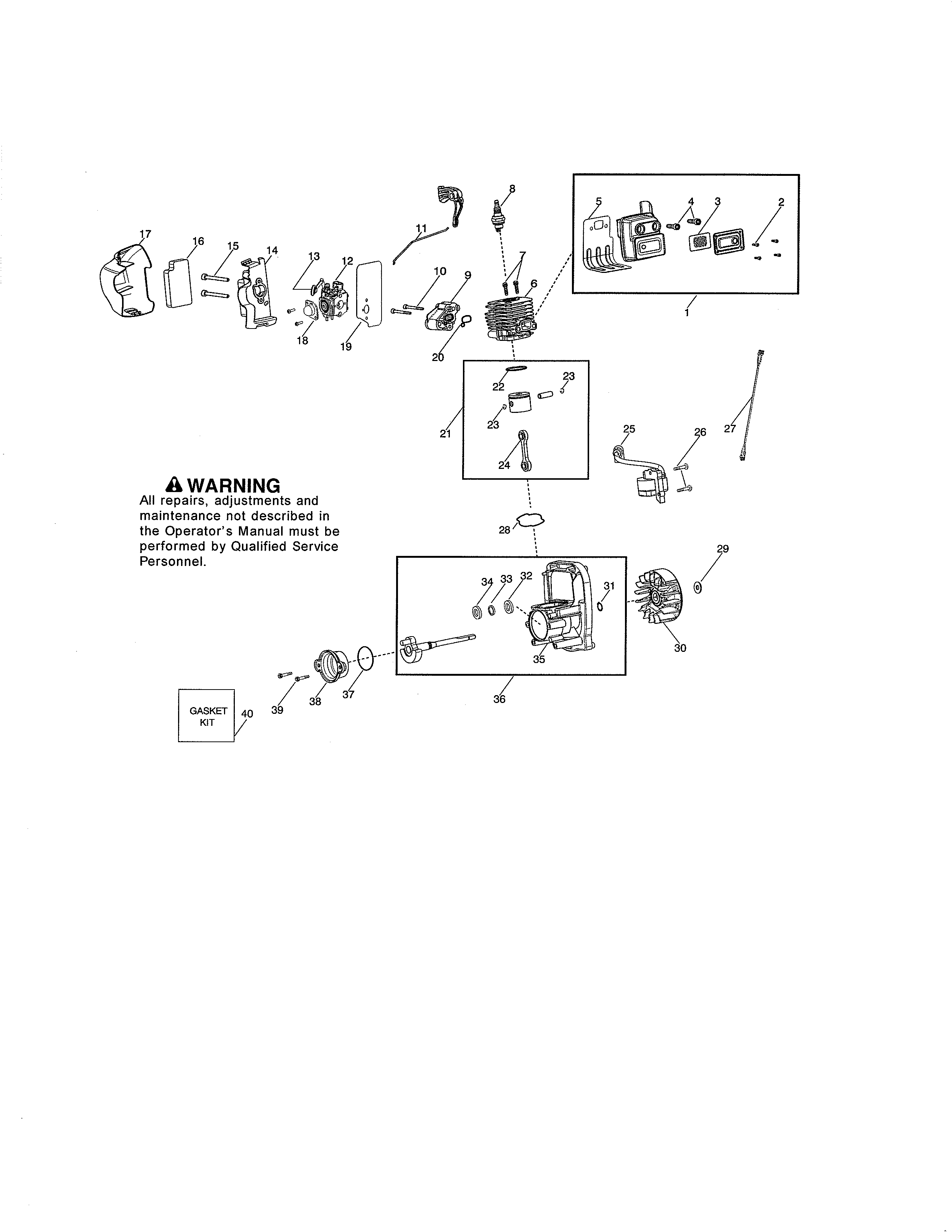 CYLINDER/MUFFLER/CRANKCASE