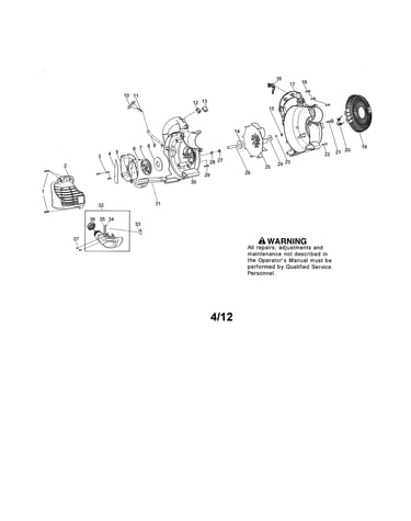 Scroll/impeller/handle