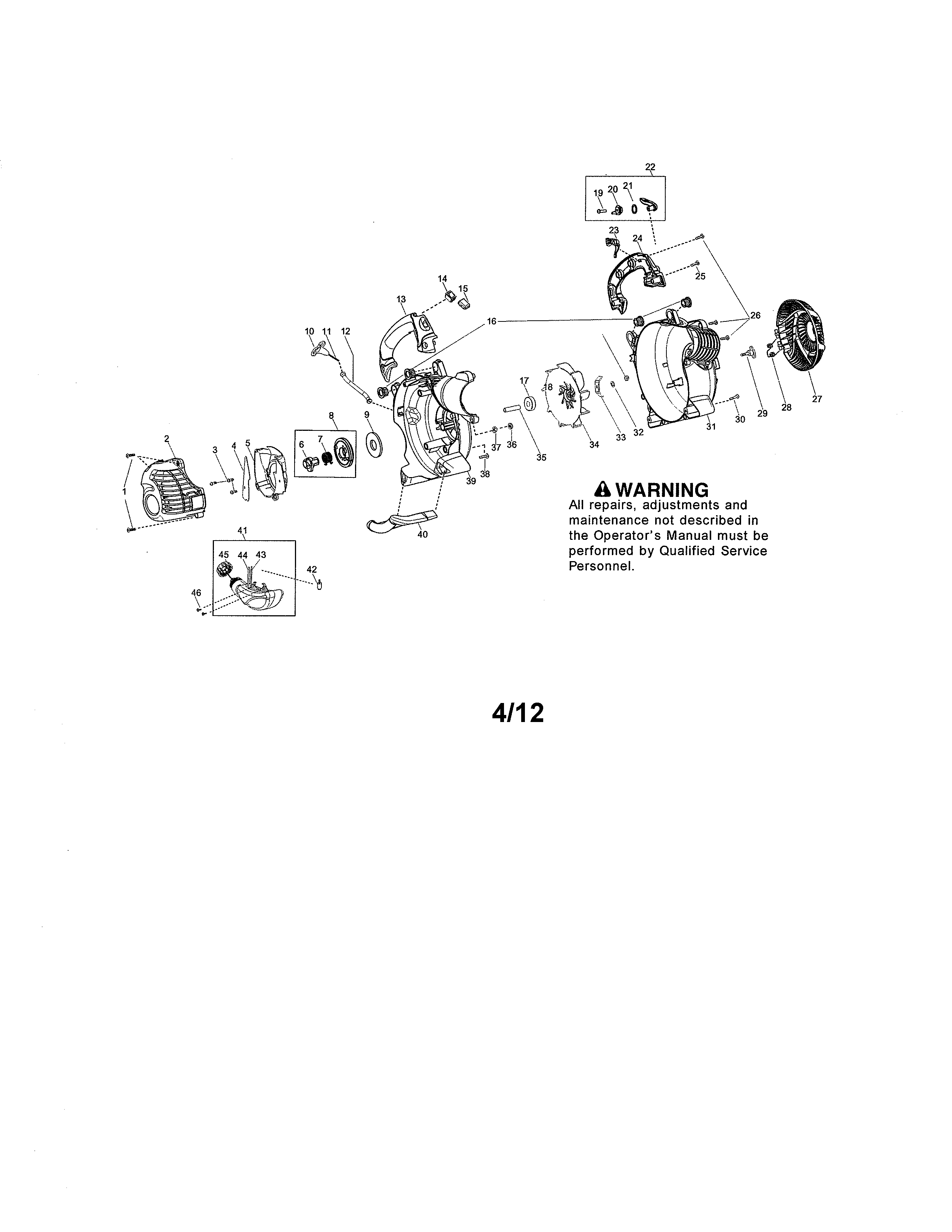 Scroll/impeller/handle