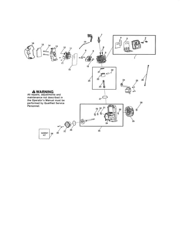 Muffler/cylinder/crankcase