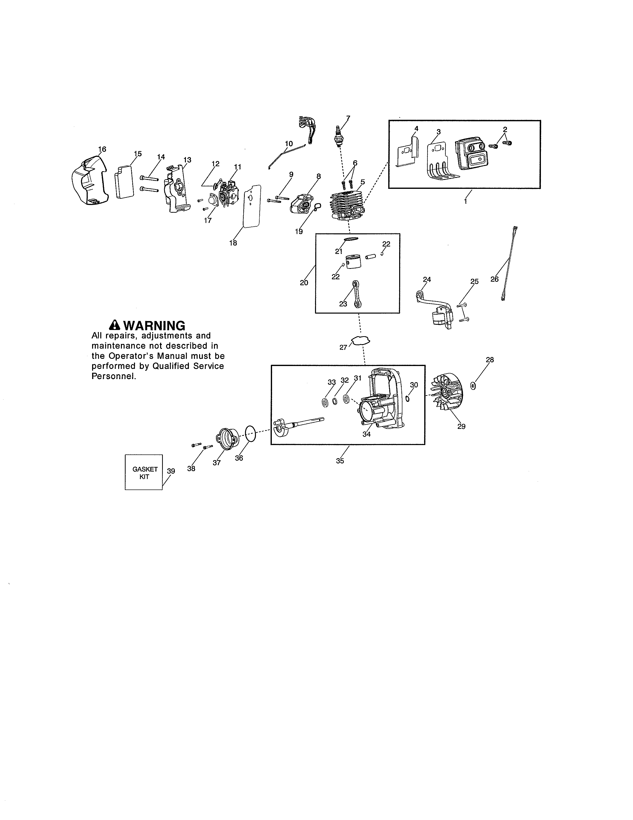 CYLINDER/MUFFLER/CRANKCASE