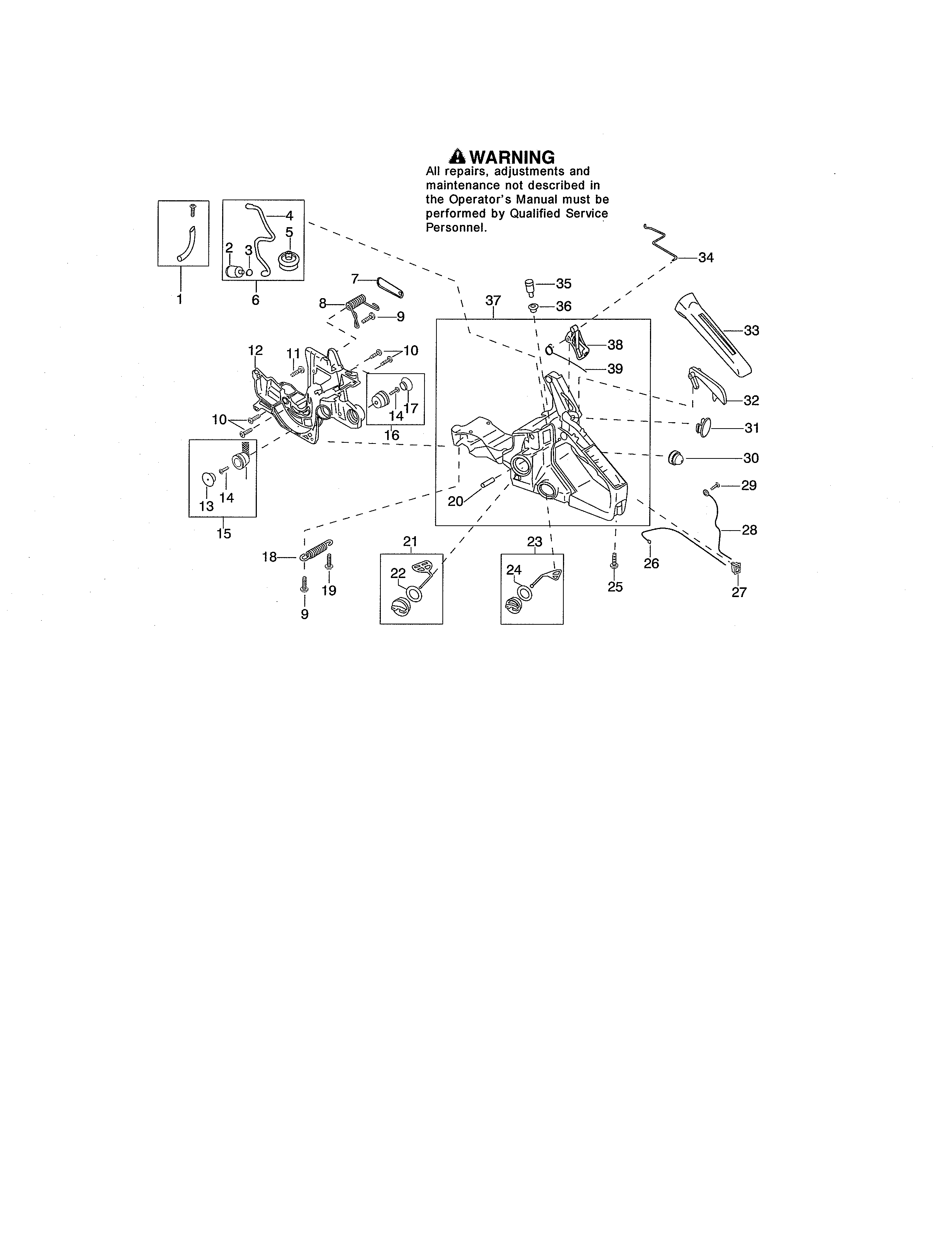 Rear tank/handle/fuel filter
