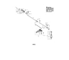 Poulan PP125E shaft/shield/handle diagram