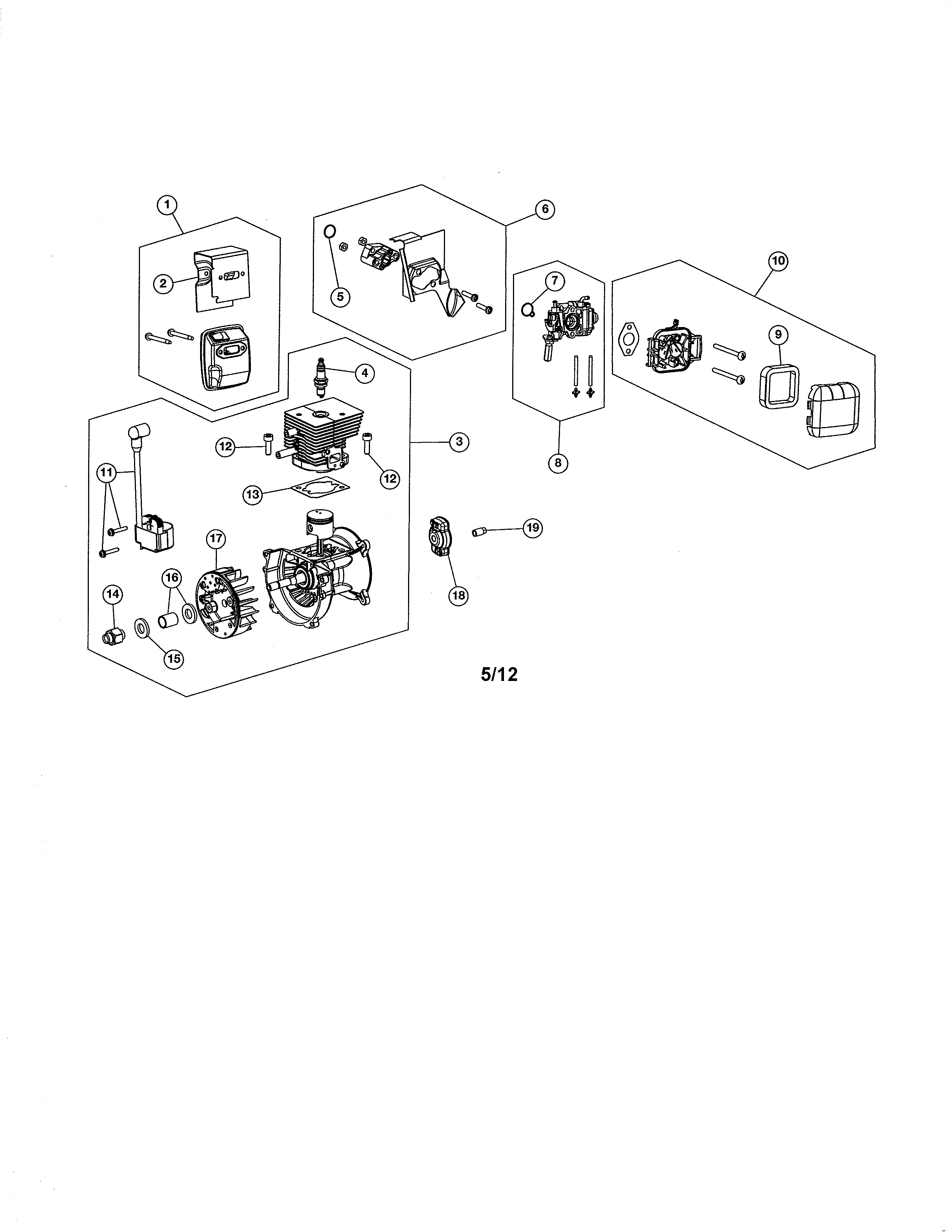 Muffler/shortblock/air cleaner