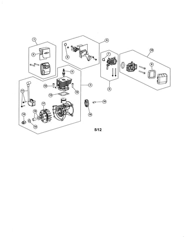 Muffler/shortblock/air cleaner