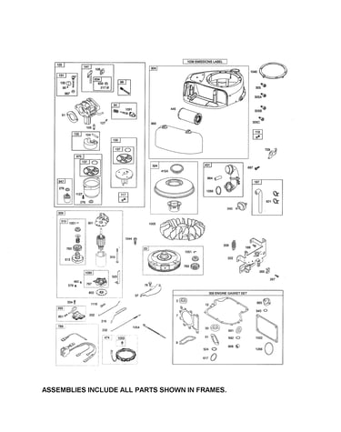 Carburetor/blower housing/motor-starter