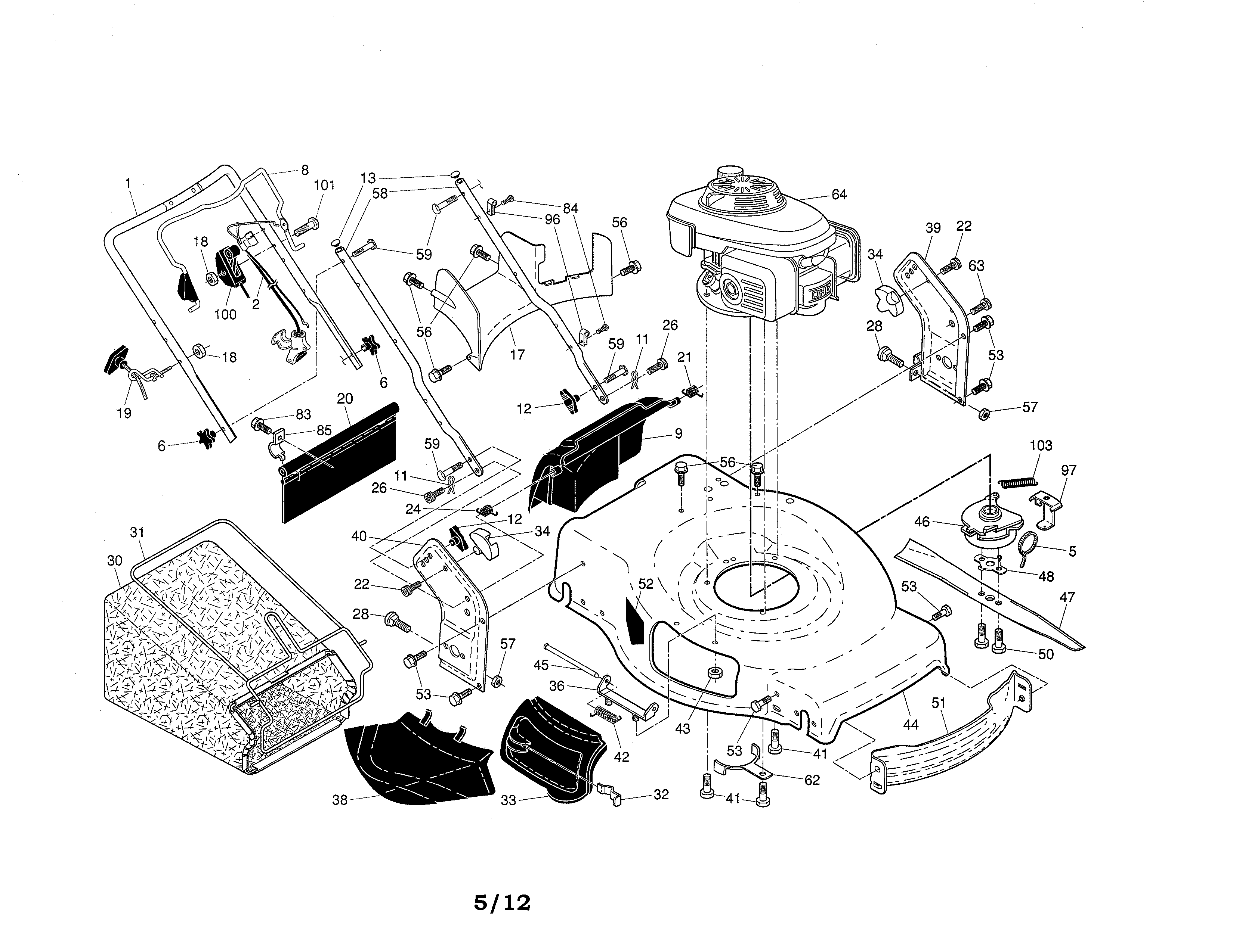 Engine/housing/handle