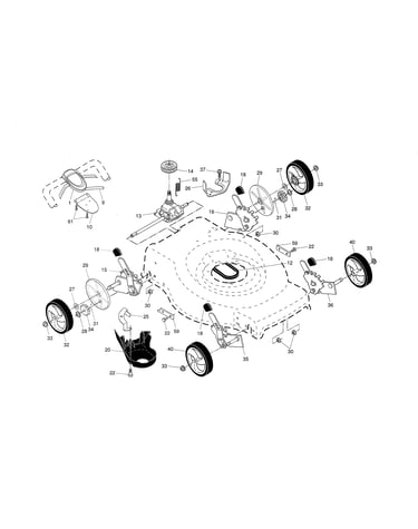 Drive control/gear case/wheels
