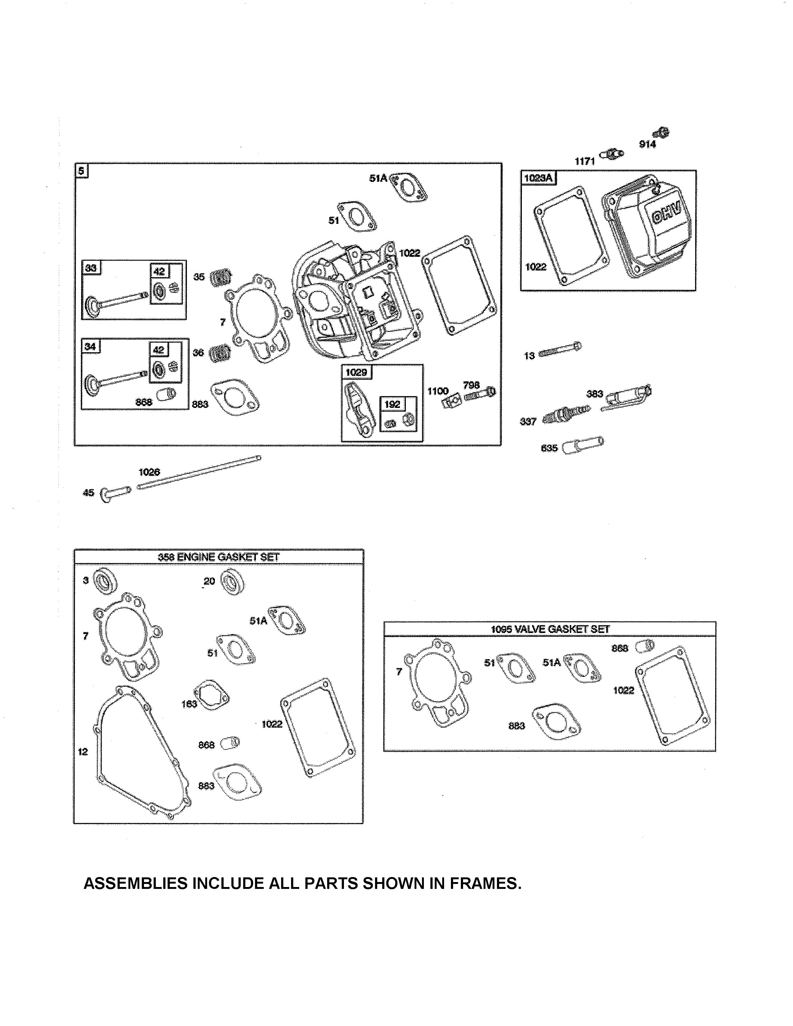 Cylinder head/gasket sets