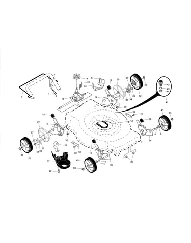 Drive control/gear case/wheels