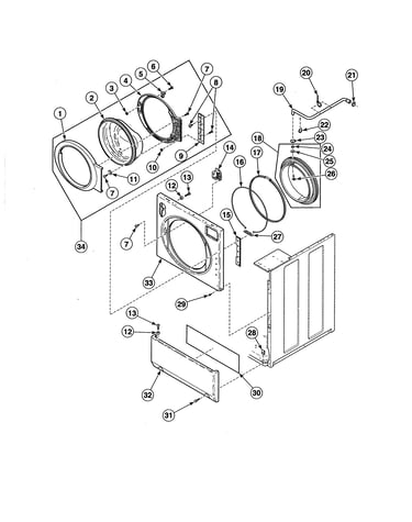 Front panel/door/door seal