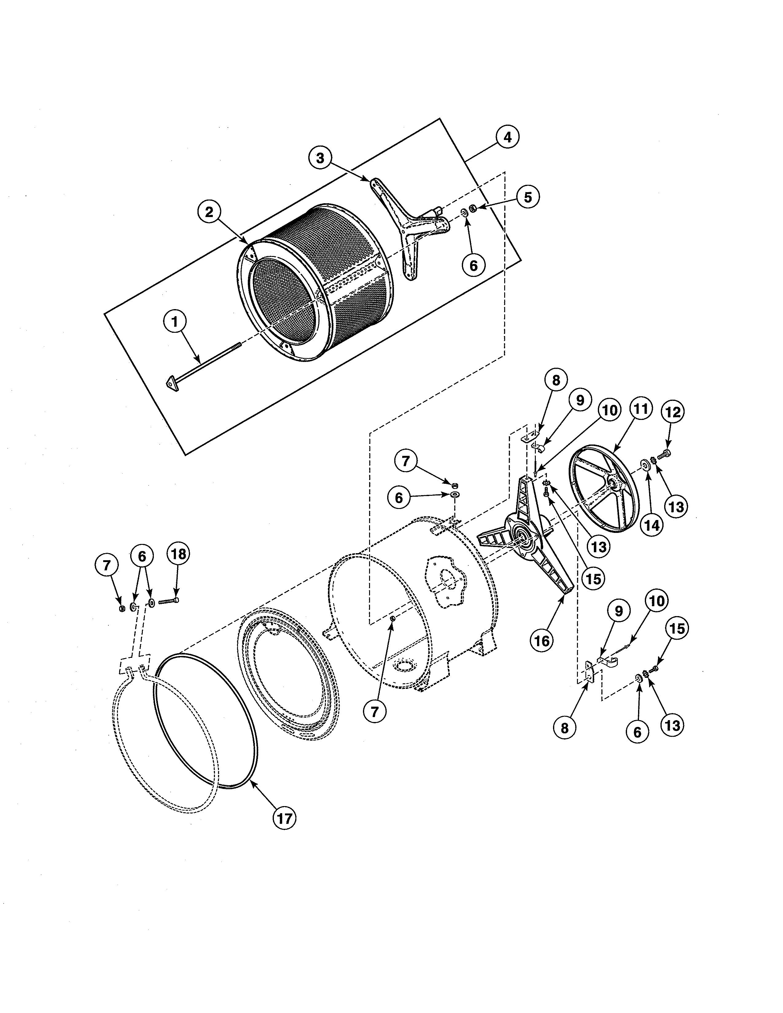 Inner basket/trunnion/bearing housing