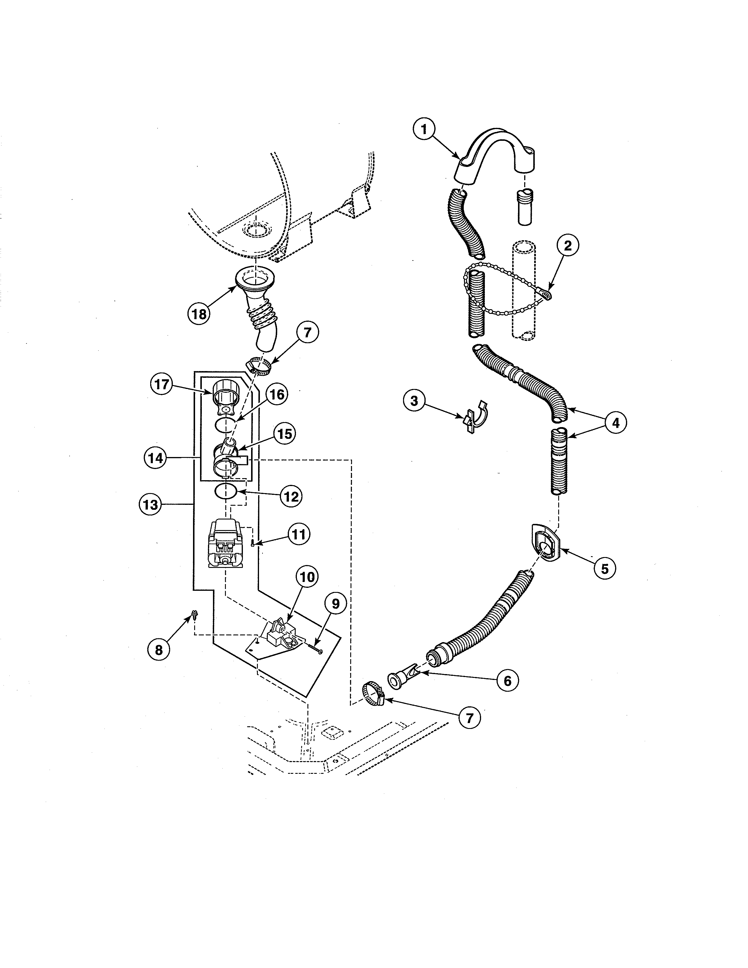 Drain hose/pump