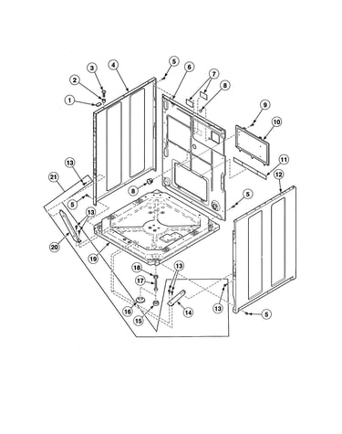 Washer base/panels/rear panel