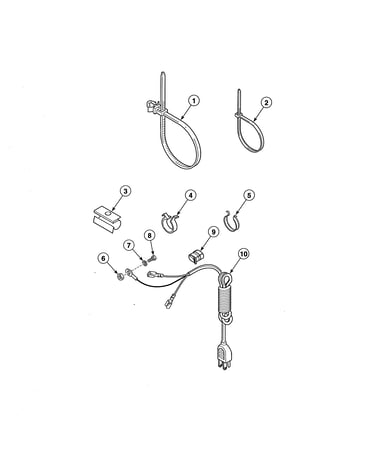 Washer lead-in cord/wire ties/clips