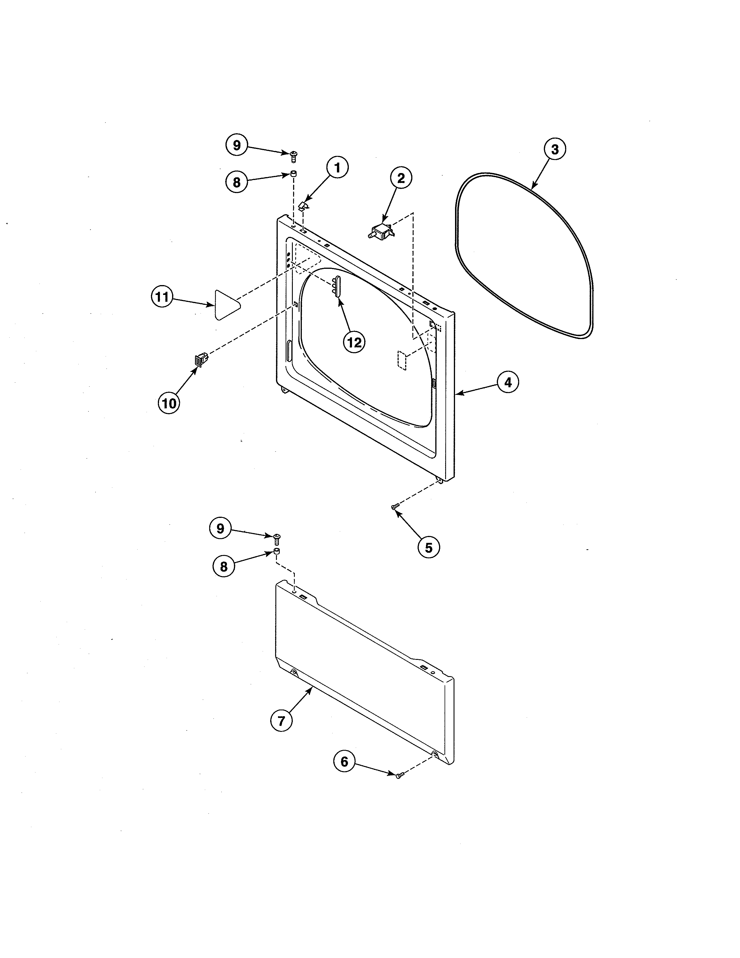Dryer access panel/front panel/seal