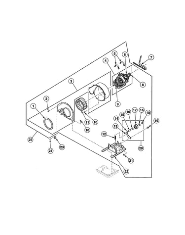 Dryer motor/blower fan/belt