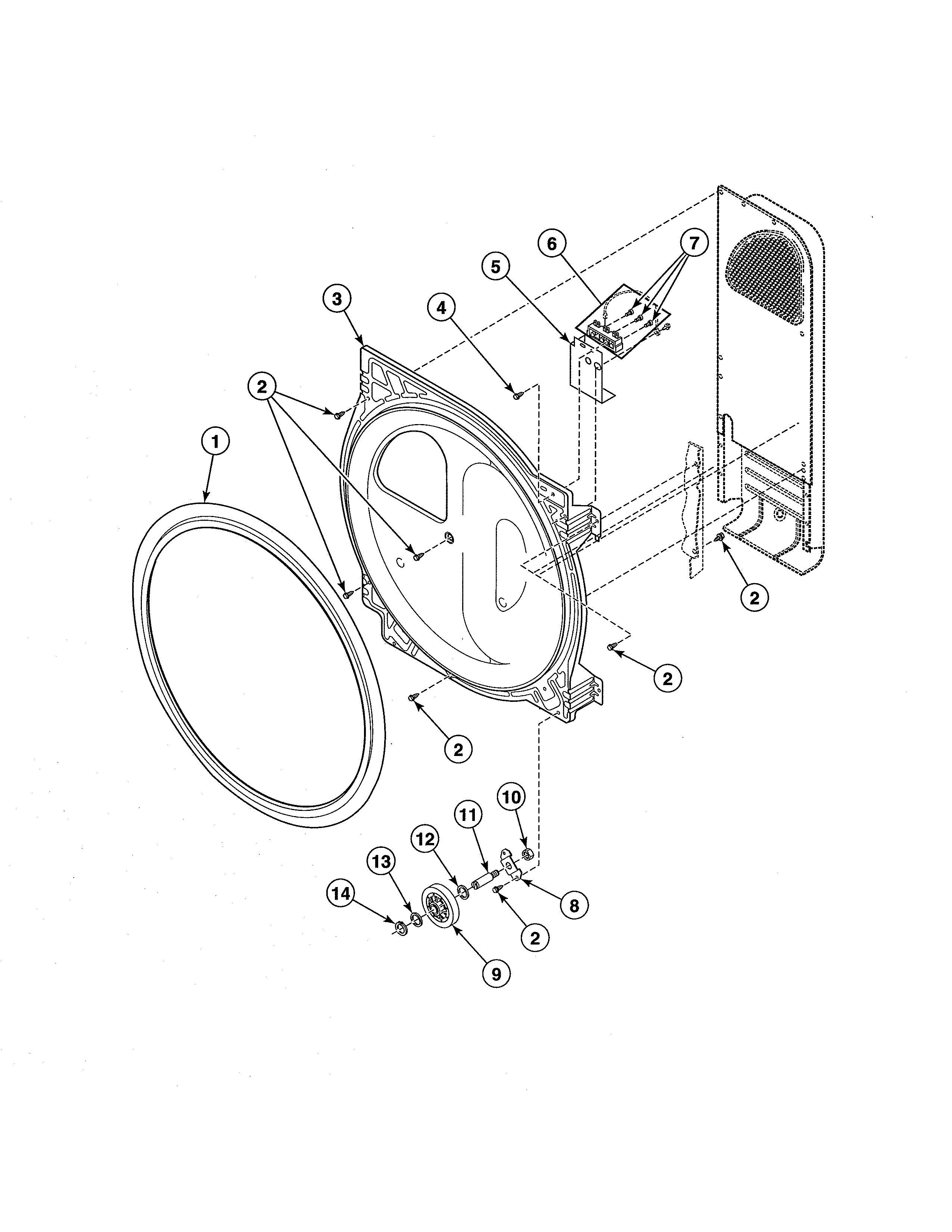 Rear bulkhead/cylinder roller/terminal block