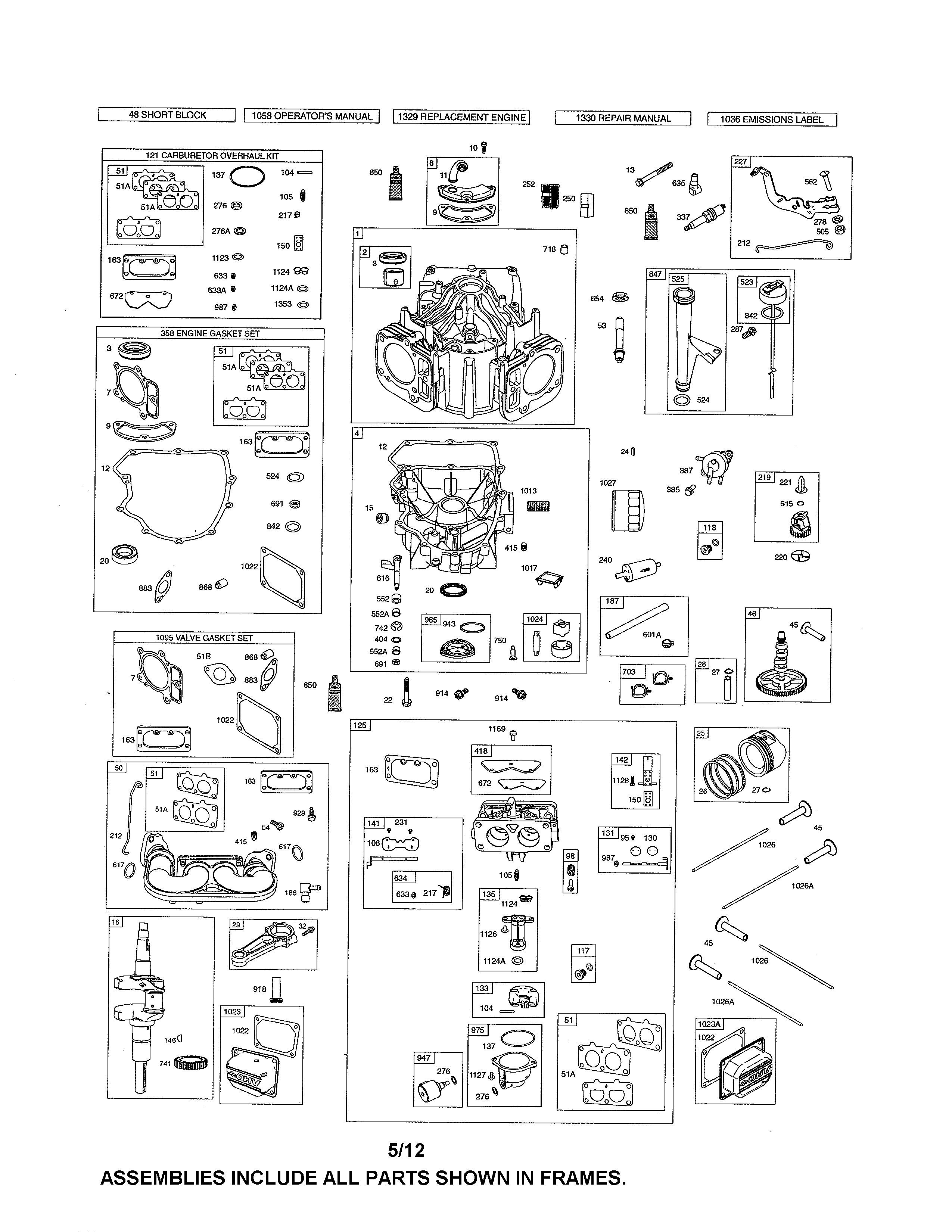 Cylinder/carburetor/crankshaft
